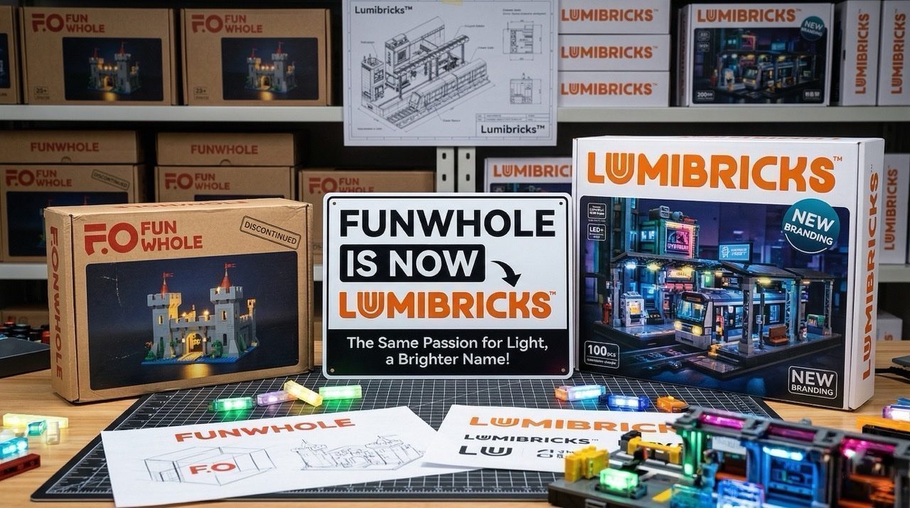 FUNWHOLE muda de nome para LUMIBRICKS - os tijolos que brilham ganham identidade à altura