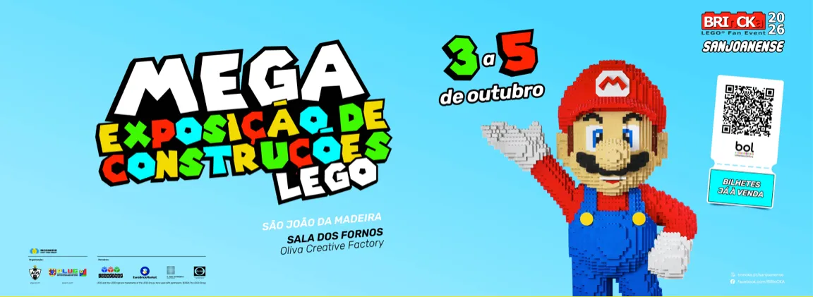 BRInCKa 2026, megaexposição LEGO® com Super Mario e Luigi — LEGO exposition / exhibition, São João da Madeira, Portugal