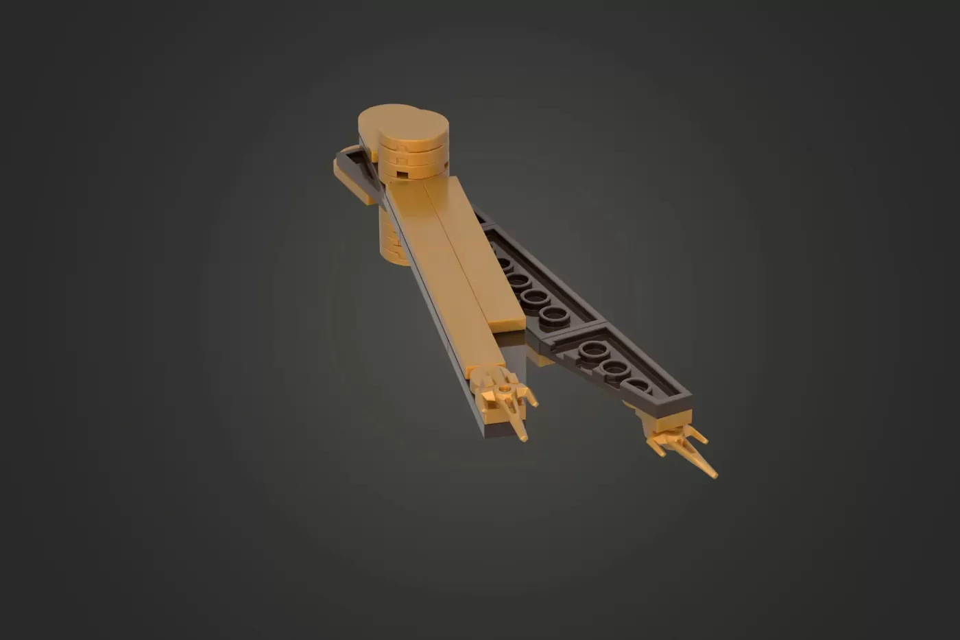 LEGO binoculars and telescope with tan and dark brown pieces, featuring detailed eyepieces and stand legs.