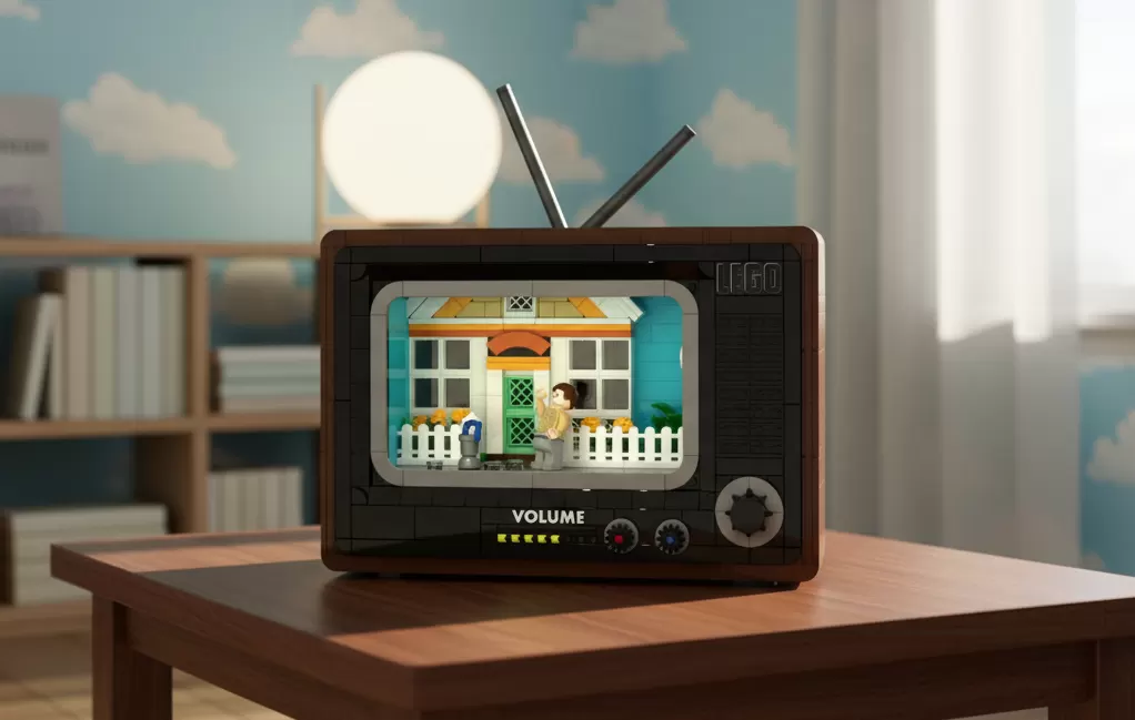 The Truman Show em LEGO® Ideas - o diorama que esconde a fuga de Truman numa TV retro