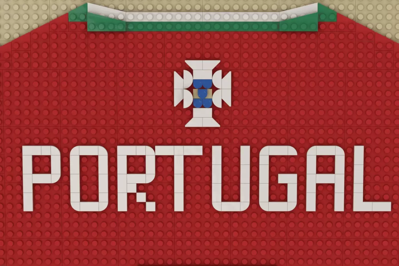 LEGO® Ideas Portugal Jersey Builds the Famous Red Kit in 3D Brick Relief