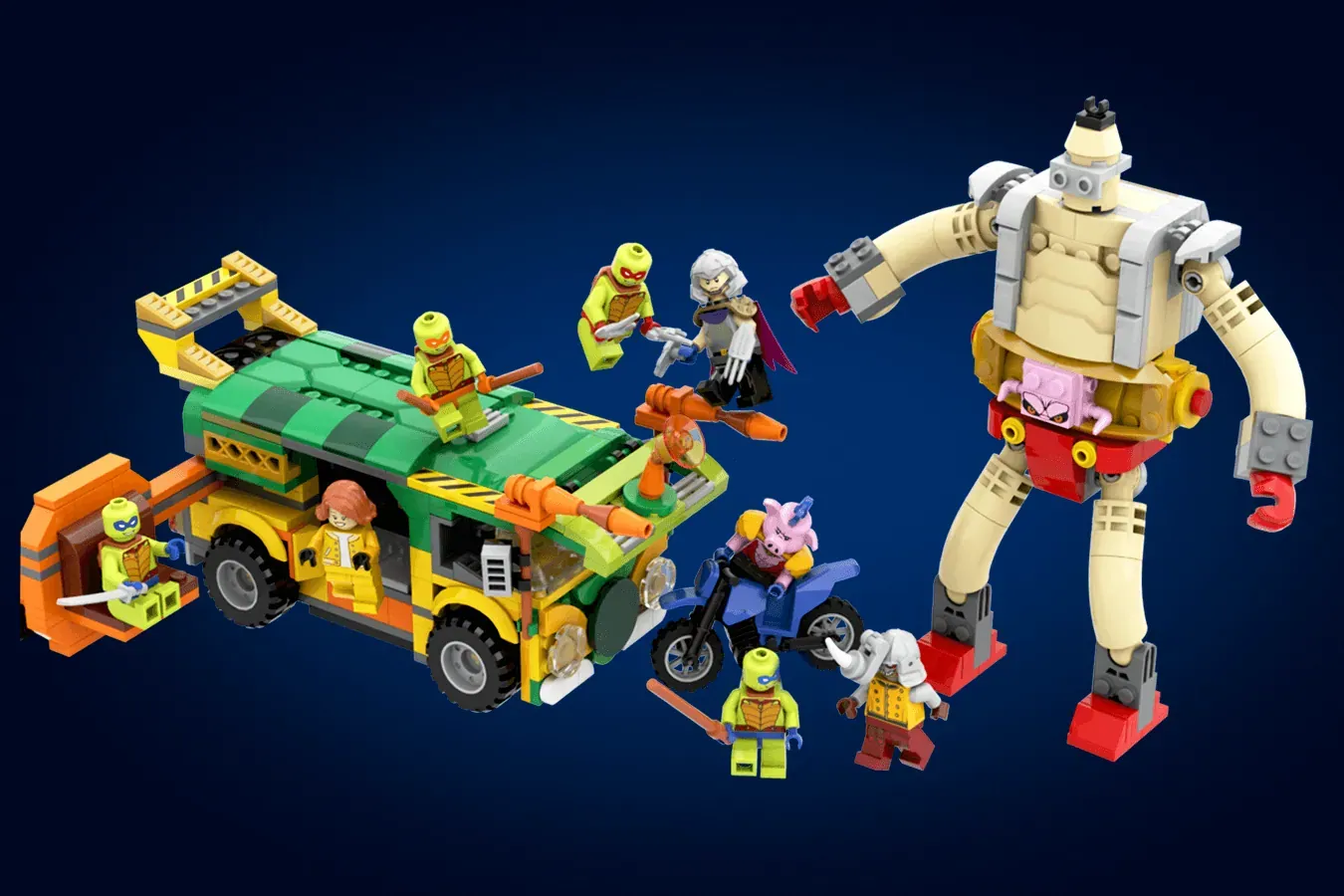 Cowabunga! LEGO® Ideas Teenage Mutant Ninja Turtles 1987 Set Reaches 10K Support ,  close-up