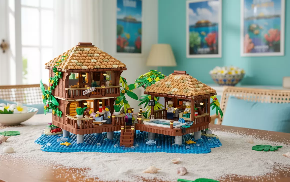 Maldives Water Villa: o refúgio tropical em LEGO® com 2967 peças