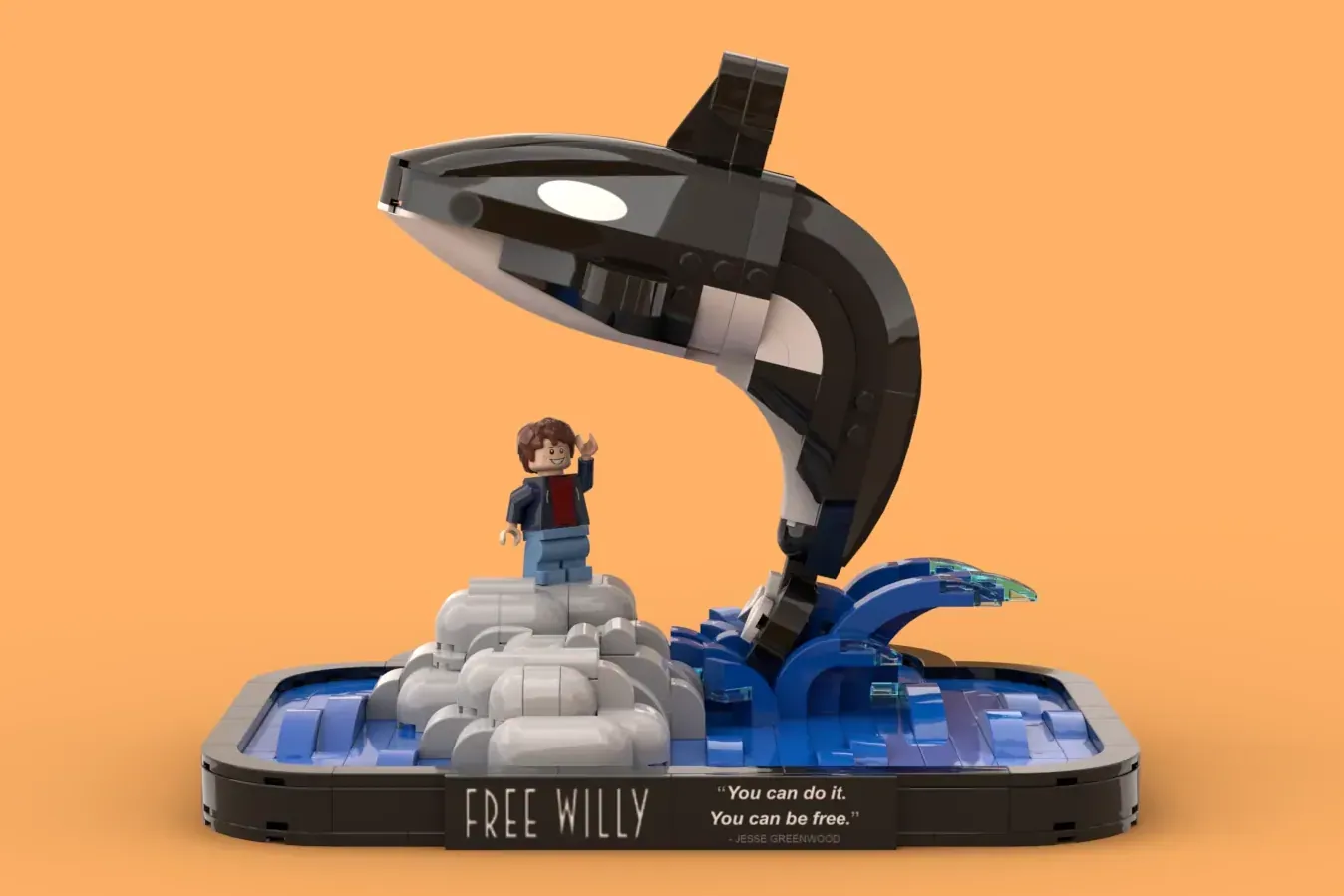Free Willy Leaps Onto LEGO® Ideas - 483 Bricks Recreate That Poster Jump