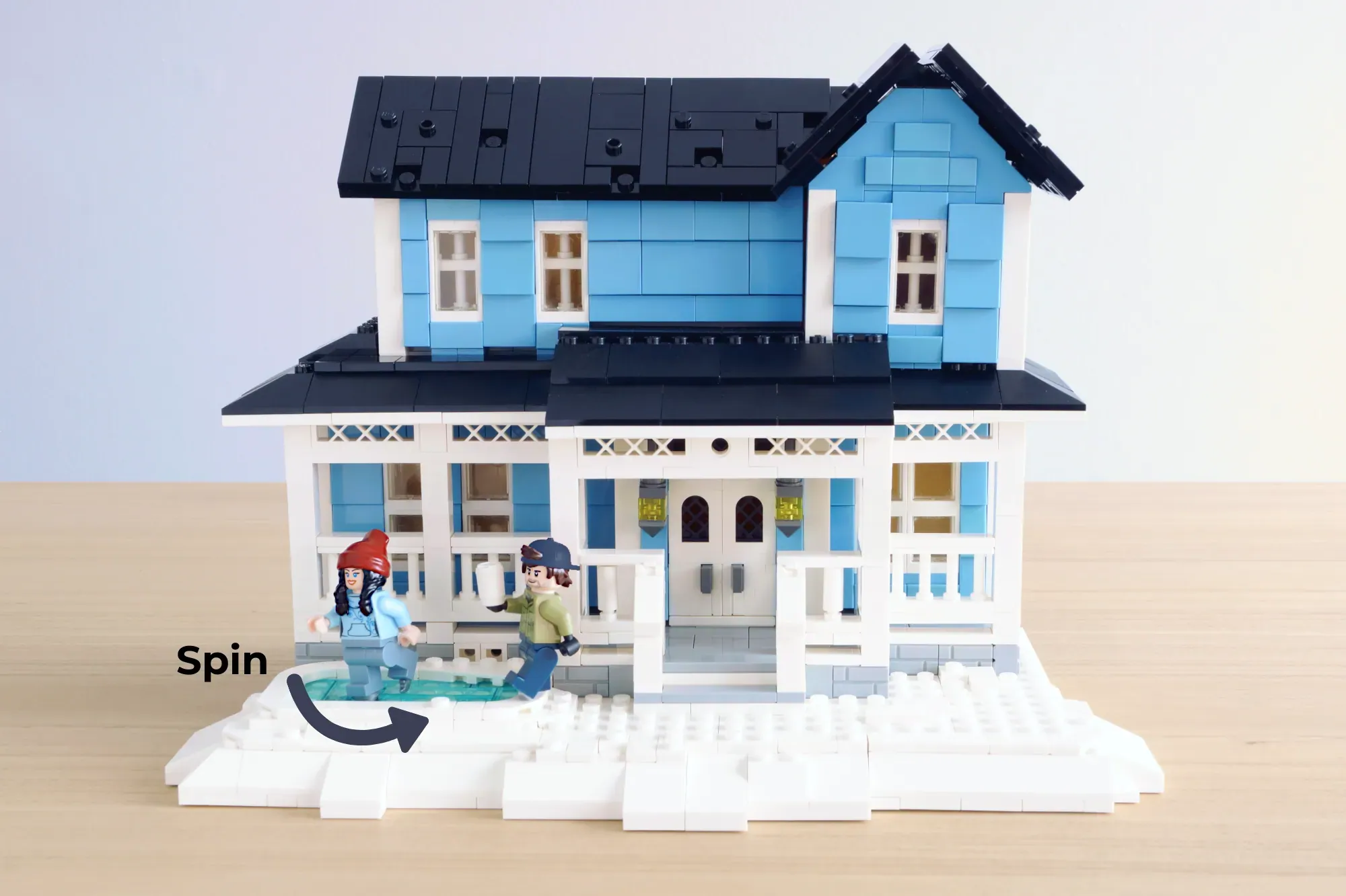 LEGO Luke's Diner from Gilmore Girls with two minifigures and rotating base feature.