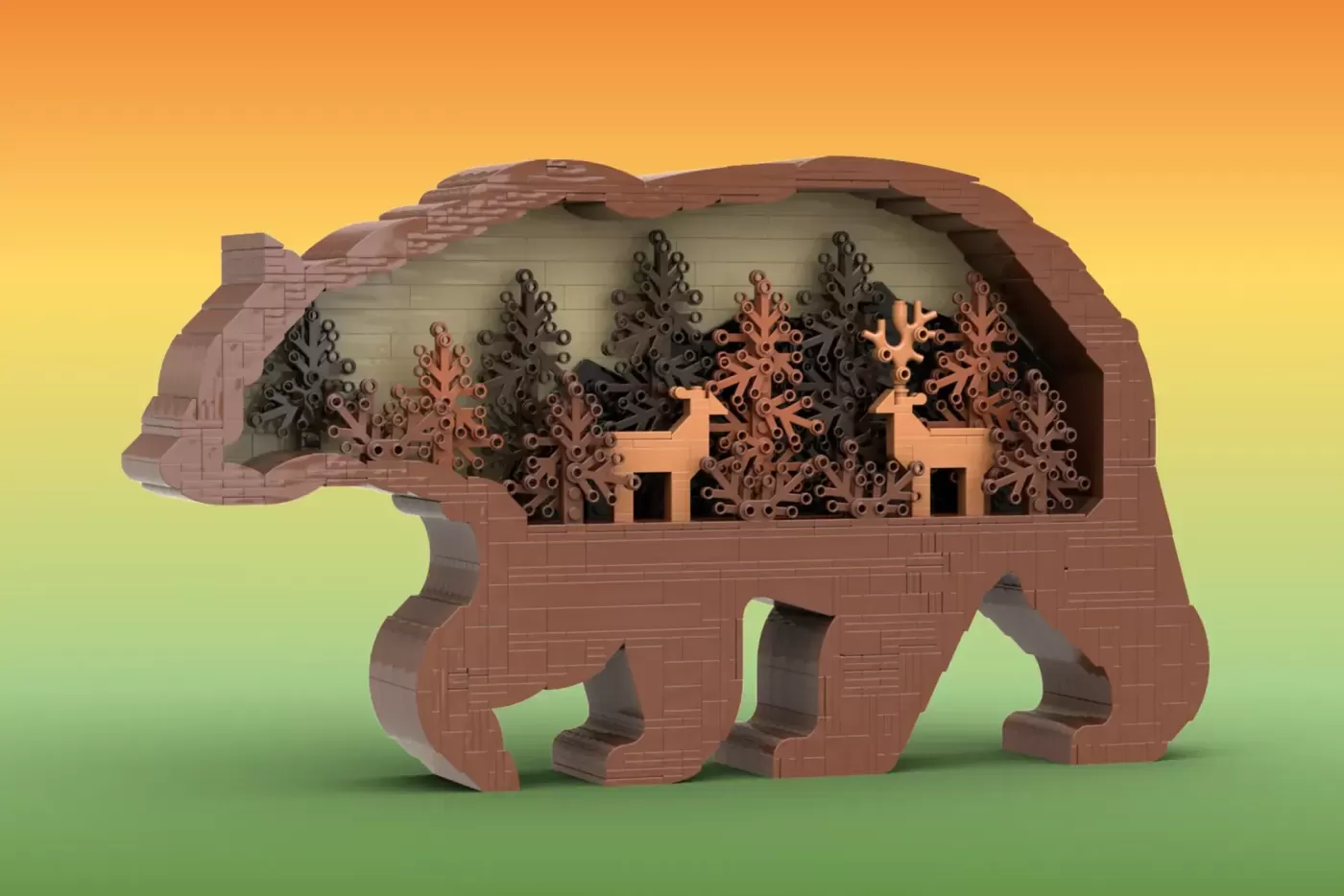 LEGO® Ideas Bear Statue Project Reaches 10K Supporters - Nature Meets Bricks ,  side view