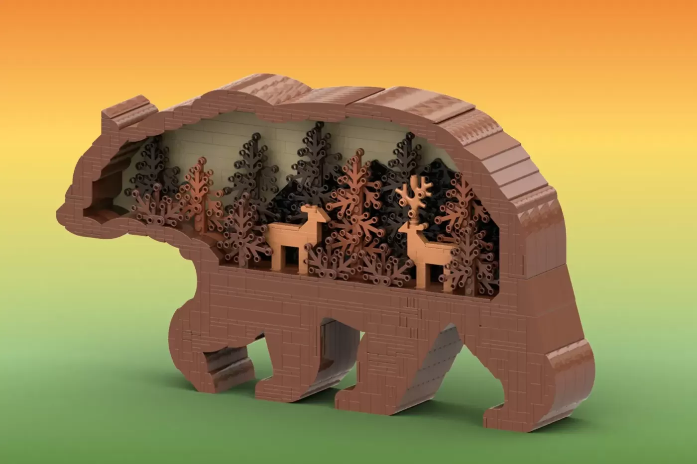 LEGO® Ideas Bear Statue Project Reaches 10K Supporters - Nature Meets Bricks ,  detail view