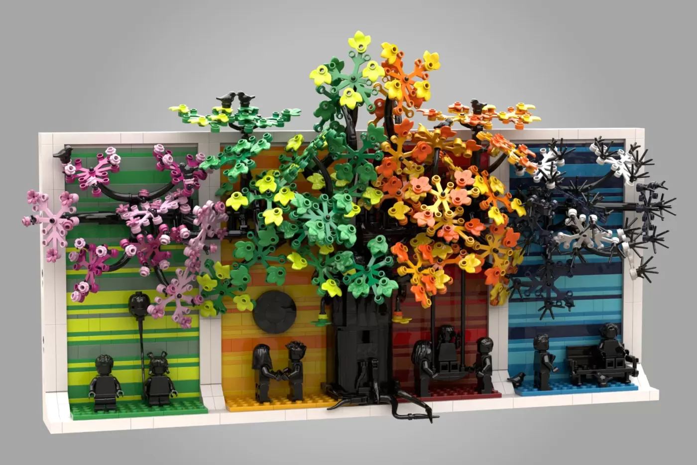 LEGO® Ideas Four Seasons of Life Reaches 10K Supporters with Beautiful Wall Art Design — side view