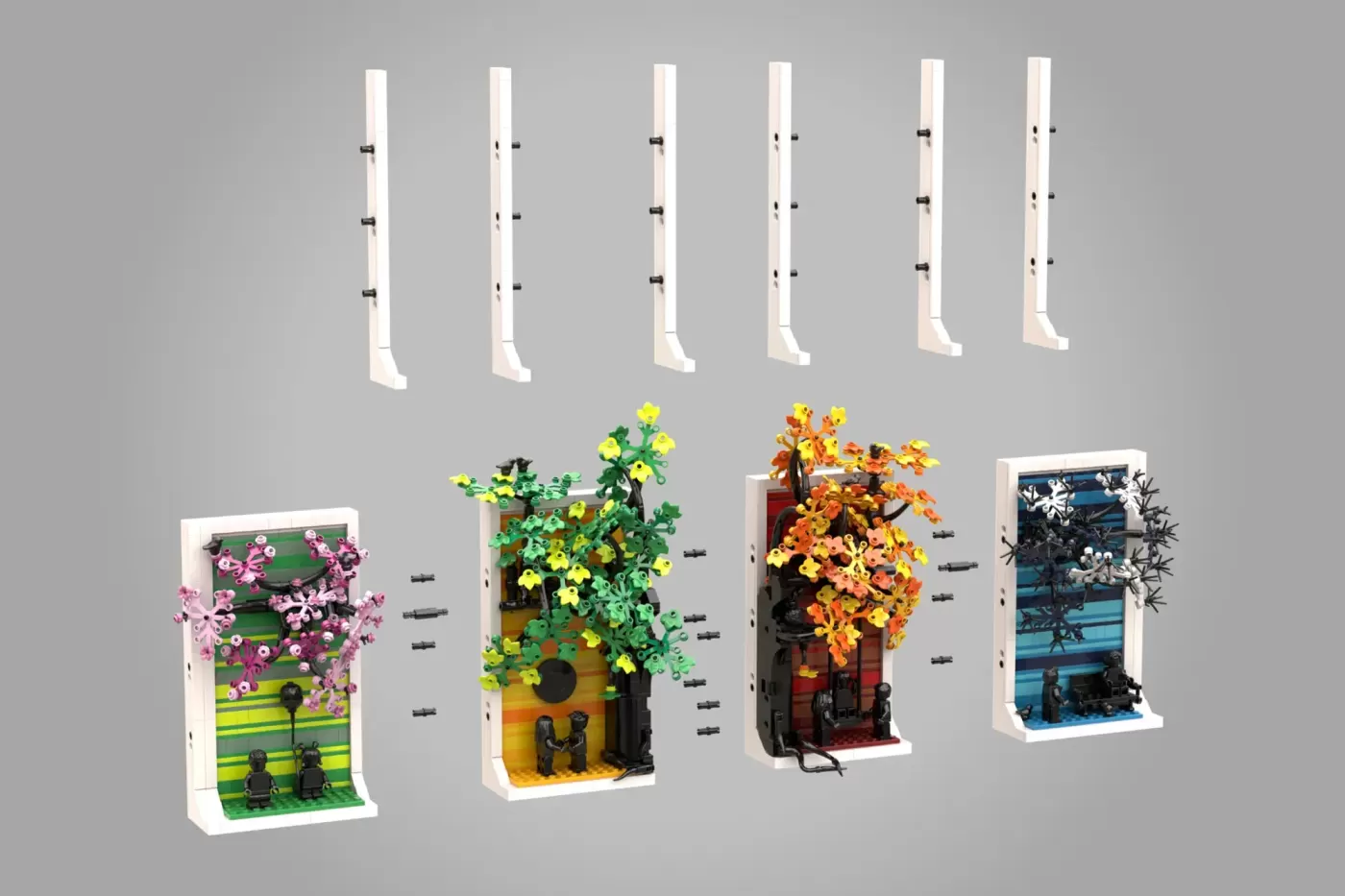 LEGO® Ideas Four Seasons of Life Reaches 10K Supporters with Beautiful Wall Art Design — finished model