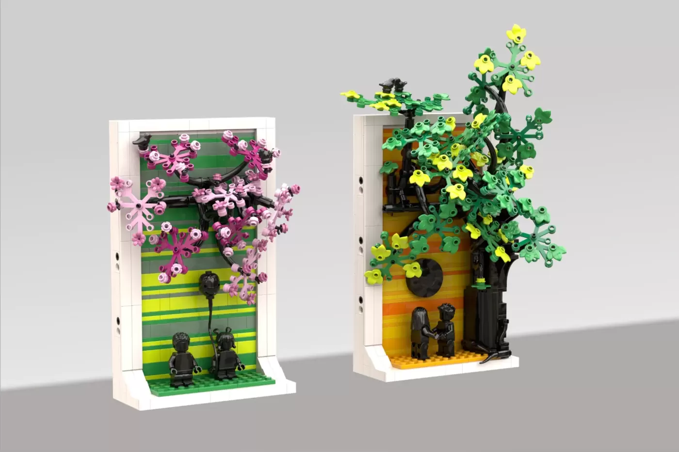 LEGO® Ideas Four Seasons of Life Reaches 10K Supporters with Beautiful Wall Art Design — contents