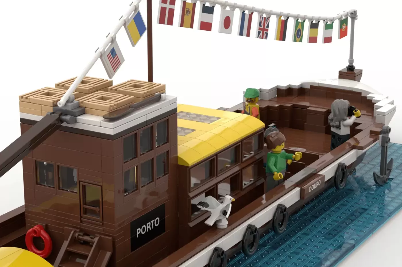 LEGO® Ideas Rabelo Boat Brings Portuguese Maritime Heritage to Life — detail view
