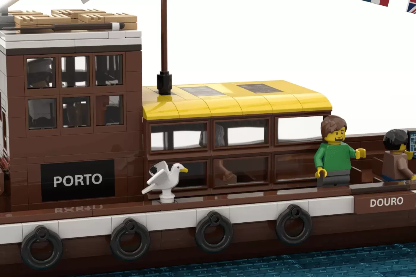 LEGO® Ideas Rabelo Boat Brings Portuguese Maritime Heritage to Life — close-up