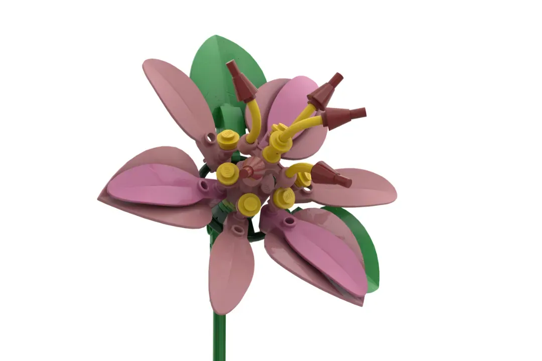 LEGO® Pink Lily Botanical Display Hits 10,000 Supporters on Ideas Platform (10000) ,  detail view