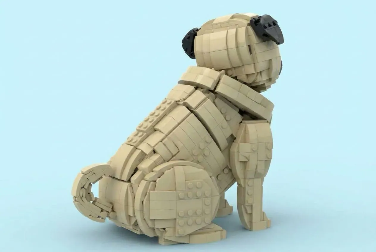 LEGO® Pug Takes a Sit on Ideas Platform - This Chunky Canine Needs Your Support , side view
