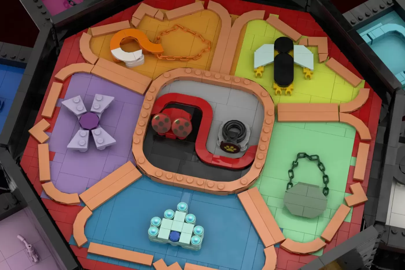 LEGO Miraculous Miracle Box with opening drawers, featuring colored compartments and magical accessories.