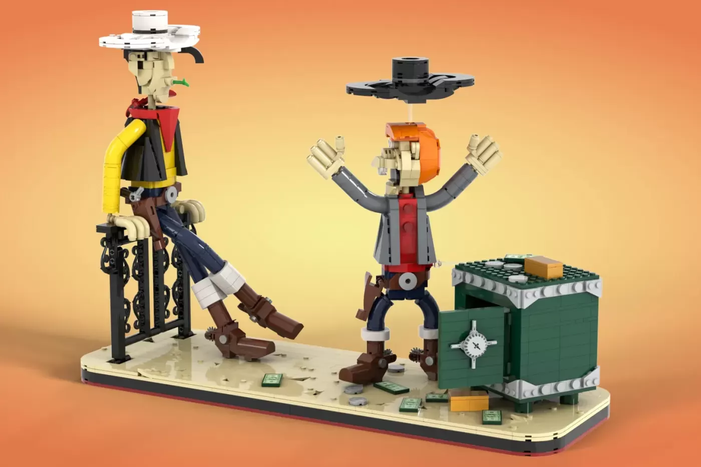LEGO® Lucky Luke Faces Billy the Kid in a 1,500-Piece Bank Heist