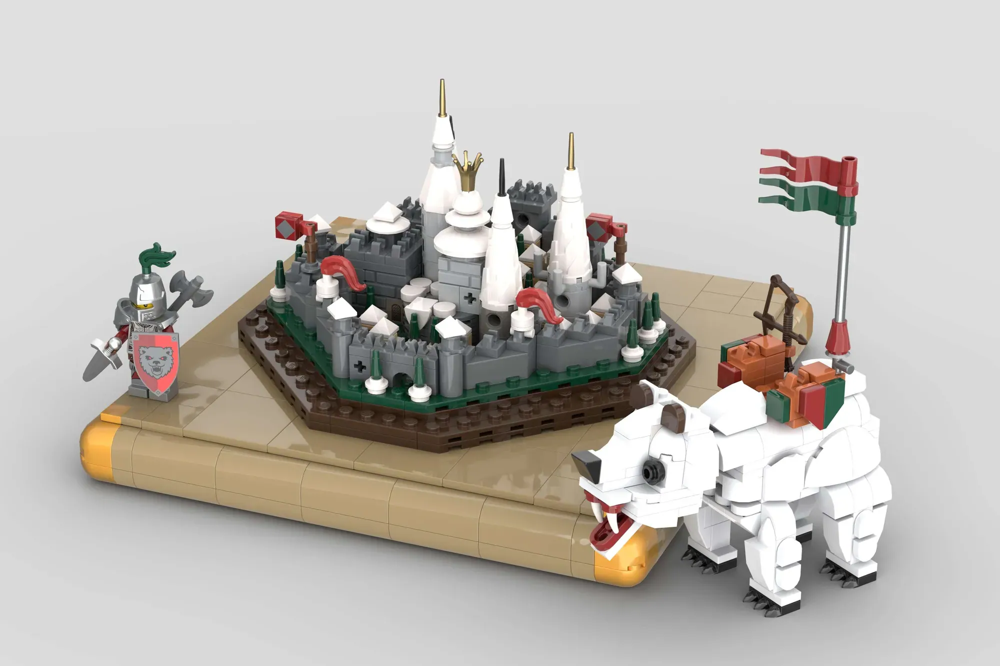 Micro Legendary Castles - Three Tiny Fortresses Guarded by a Kraken, a Griffin and a Polar Bear