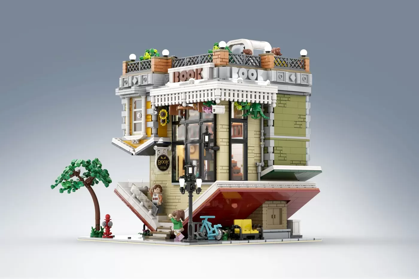This LEGO® Bookstore Stands Upside-Down - and It Just Hit 10,000 Supporters